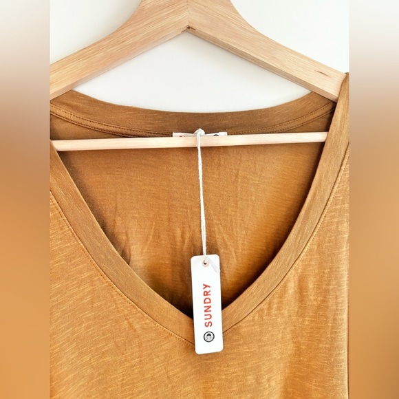 SUNDRY | BNWT Cotton ruched dress | size Large - Picture 4 of 6